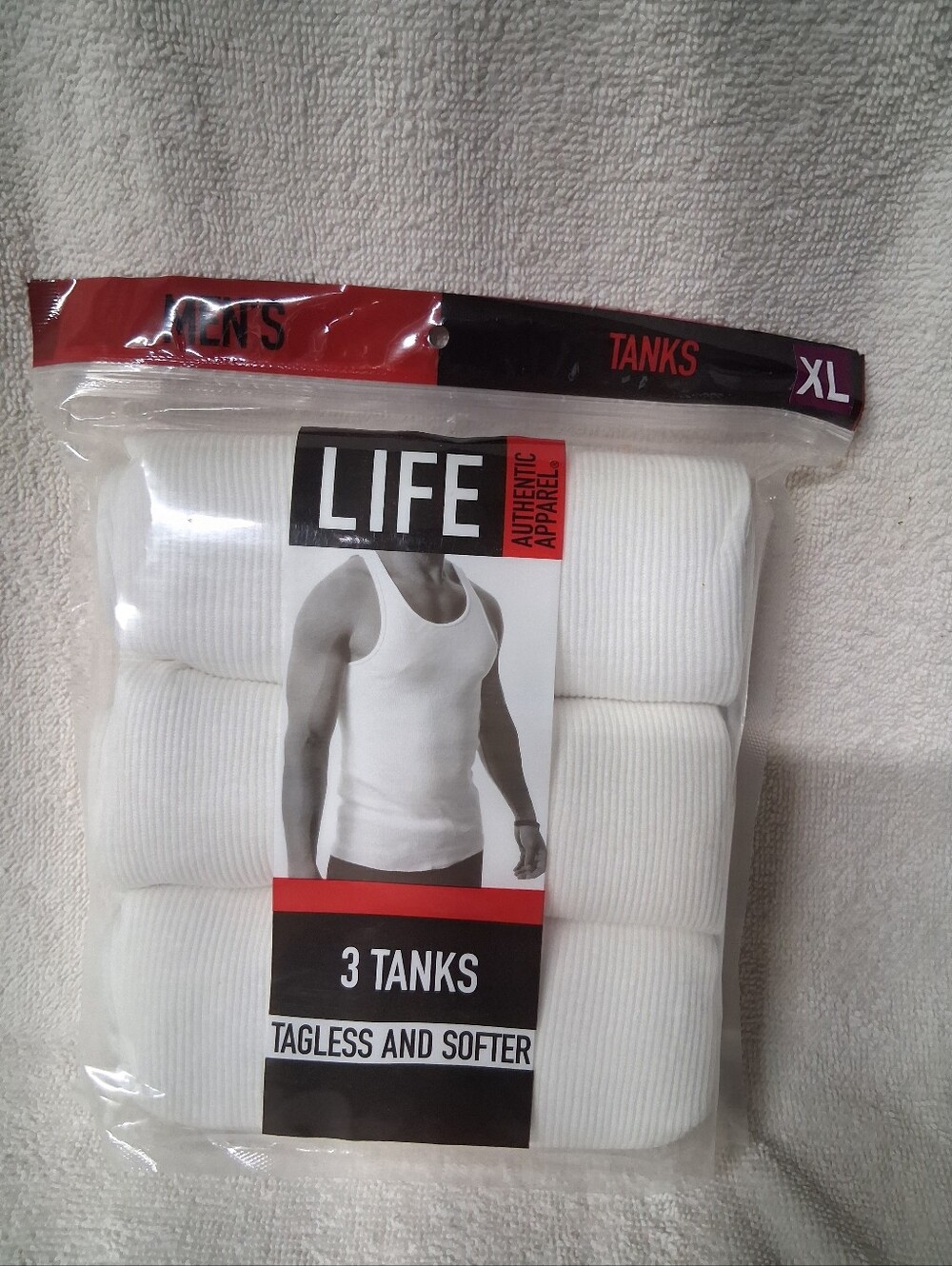 Men's White Tank Tops - 3 Pack (XL)